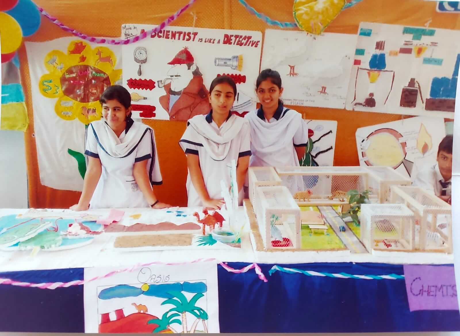 Junior section students presenting their science project